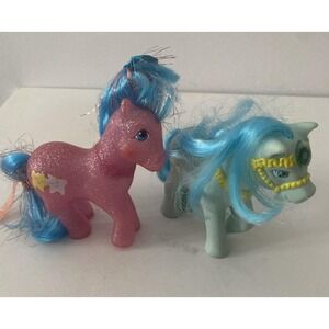 Vtg Lot of 2 My Little Pony G1 Star Dancer & Buddy L Sparkle Pony 1987 Hong Kong